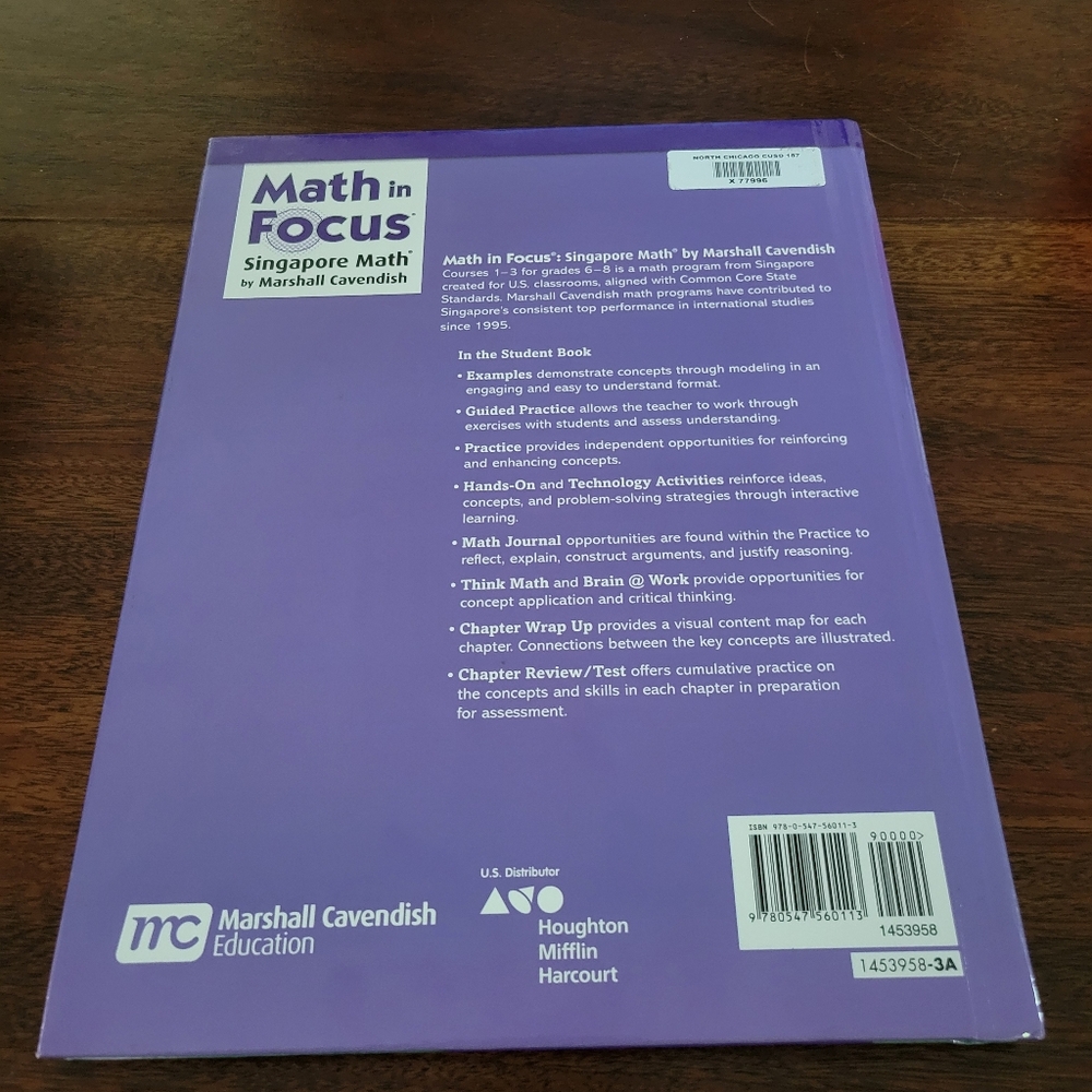Math in Focus Singapore Math Series, Course 3 A Hardcover Common Core Math - Picture 2 of 4